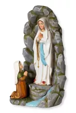 Our Lady of Lourdes in Grotto with Saint Bernadette 8" Statue, New #AB-201