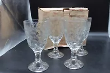 Set Of 4 Princess House Fantasia Wine Glasses Fine Crystal Goblets Chalice #519