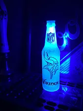 NFL Minnesota Vikings Football 12 oz Beer Bottle Light LED Bar lamp sign tickets