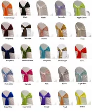 50 SATIN CHAIR SASH BOW FOR SALE UK