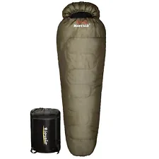 0 Degree Cold Weather Winter Sleeping Bags for Adults Big & Tall - Mummy w. Sack