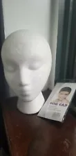 12" Styrofoam Wig Head + New Wig cap