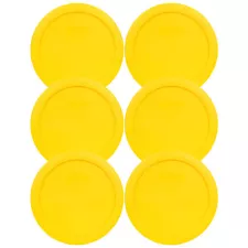 Pyrex 7201-PC 6" Meyer Lemon Yellow Round Plastic Lid for 4 Cup Glass Bowl 6PK