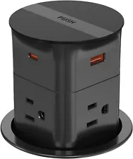 Pop up Outlet for Countertop PD Fast Charging Power Station, 4 Outlets, 4-USB