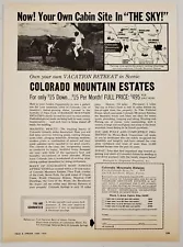 1964 Print Ad Colorado Mountain Estates 1/2 Acre Cabin Sites Majestic Beauty