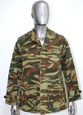 Genuine Vintage French Army Lizard Camo Combat Jacket Herringbone Airborne sizeM