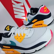 Nike Air Max 90 Men's US 14 White Blue pink Yellow Cactus Retro Streetwear Heat