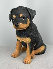 The Danbury Mint Li'L ROTTWEILER PUP Statue Hand Painted Puppy Sculpture