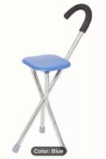 Walking Cane with Chair Lightweight Travel Cane for Camping Handicap Seniors NEW