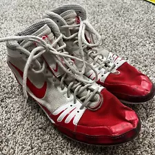 Nike Freek White and Red Size 10-11 Wrestling Shoes Display or repair condition