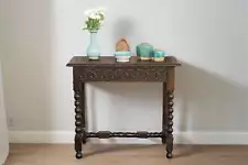 Antique Carved Oak English Tavern Table