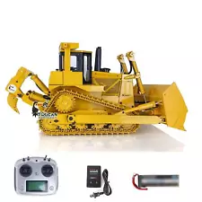 US Stock Metal 1/14 RC Bulldozer Hydraulic DXR2 RC D10T Tracked Dozer Model