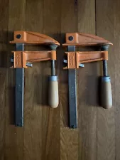 2 pc. Pair Jorgensen #3906 Bar Clamps 6" Capacity USA Carpenter Wood Clamp Lot