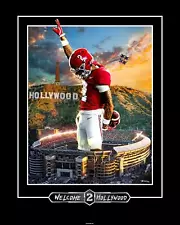 ALABAMA FOOTBALL RYAN HOLLYWOOD WILLIAMS WIDE RECEIVER STADIUM PRINT BY TINNEY