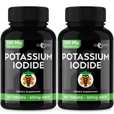 (2PK) - Potassium + Iodide Pills Tablets☆130 mg Supplement☆Survival Kit Fallout