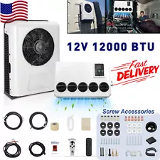 12V 12000 BTU Semi Truck Cab Air Conditioner Split AC Fit Bus RV Caravan Trailer