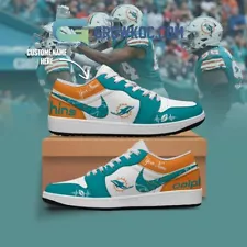 Miami Dolphins NFL Personalized Air Jor-dan 1 Shoes