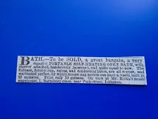 BATH COPPER FITTINGS ETC ISLING FOR SALE small newspaper cutting TIMES MAR 1849