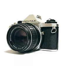 [N MINT]Pentax ME Super Silver Film Camera w/SMC Pentax-M 50mm f1.4 from JAPAN#1