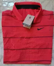 Men's Sz L Nike Tiger Woods Pink Polo Golf Shirt NEW NWT Dri-Fit $90