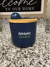 Athletic Greens Ceramic Canister Jar Bamboo Top with Scoop