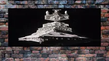 Star Wars Star Destroyer scene poster pano 48"w Battlestar Galactica 1978 Sci Fi