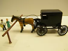 LOT 1 C AMISH HORSE AND BLACK AMISH BUGGY