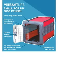 Vibrant Life 22.5" Polyester Pop Up Pet Kennel for Dogs and Cats