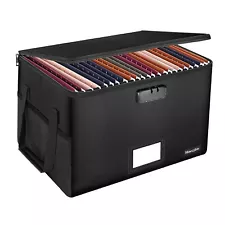 Fireproof Filing Cabinet File Box with Lock, File Storage Organizer Box Firep...