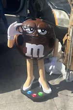 M&M Chocolate Lady Brown Store Candy Display Character on Wheels Collectible.