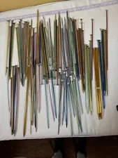 Large Lot Of Knitting Needles Various Sizes