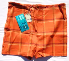 1960's true vintage mens plaid swim surf wear trunks by Robert Bruce new w/ tags