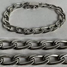 Vtg Men’s 8.25" 8mm Taxco Sterling Silver Bracelet 30 Grams