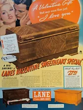 1940 vintage Lane cedar hope chest. WW2 era. Valentines day gift