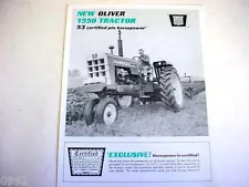 Oliver 1550 Tractor Sales Brochure