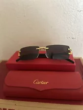 cartier glasses for men gold Authentic Black Lens