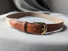 NEW surcingle J PRESS webbed belt 30 camel brown PREPPY ivy leage LEATHER