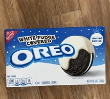 NEW LIMITED WHITE FUDGE COVERED OREO CHOCOLATE SANDWICH COOKIES 8.5 OZ PACK