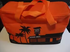 Trader Joe's Insulated Reusable Bag Cooler XL Orange Black Tote Grocery Pumpkin