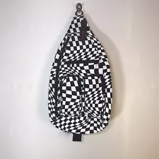 NOBO Black/White Checkered Sling Backpack Crossbody Shoulder Bag Travel Backpack