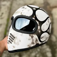 SALE! CUSTOM HELMET XF-GP PATINA FLAMES FOR CAFERACER BOBBER CHOPPER MOTORBIKES