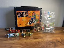 Skate Monster Monster Park Bowl & Half Pipe + 8 Mini Tech Deck Boards & Tools