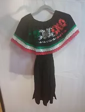 Mexican Fiesta Embroidered Dress OFF the Shoulder Vestido Mexicano Bordado