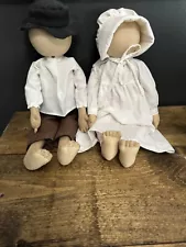 Primitive Prairie/Amish Dolls. Boy/Girl. Handmade