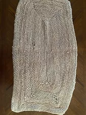 Vintage Crocheted Rug 36 Inch X 20.5 Inches