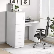 Computer Desk with Drawers Writing Table Home Office Desk with Power Station