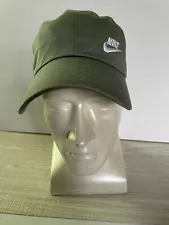 Nike Baseball Cap With Swish And Name Logo - Olive Green - EUC