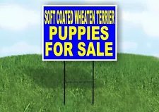 Soft Coated Wheaten Terrier PUPPIES FOR SALE Yard Sign Road with Stand LAWN SIGN