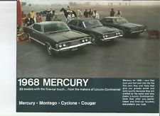 1968 Mercury Vintage Sales Brochure Original Montego Cyclone Cougar