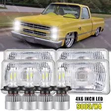 4PCS 4x6" DRL LED Headlights For Chevy C10 1981 1982 1983 1984 1985 1986 Trucks (For: More than one vehicle)